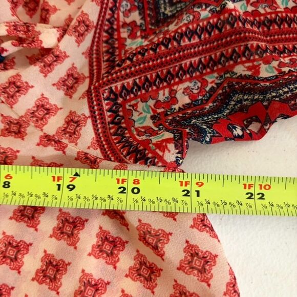 Knox Rose Blouse Women's Large V-Neck Short Sleeve Cottage Boho Sheer Top - Picture 8 of 8